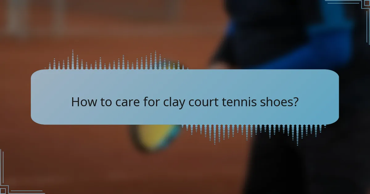 How to care for clay court tennis shoes?