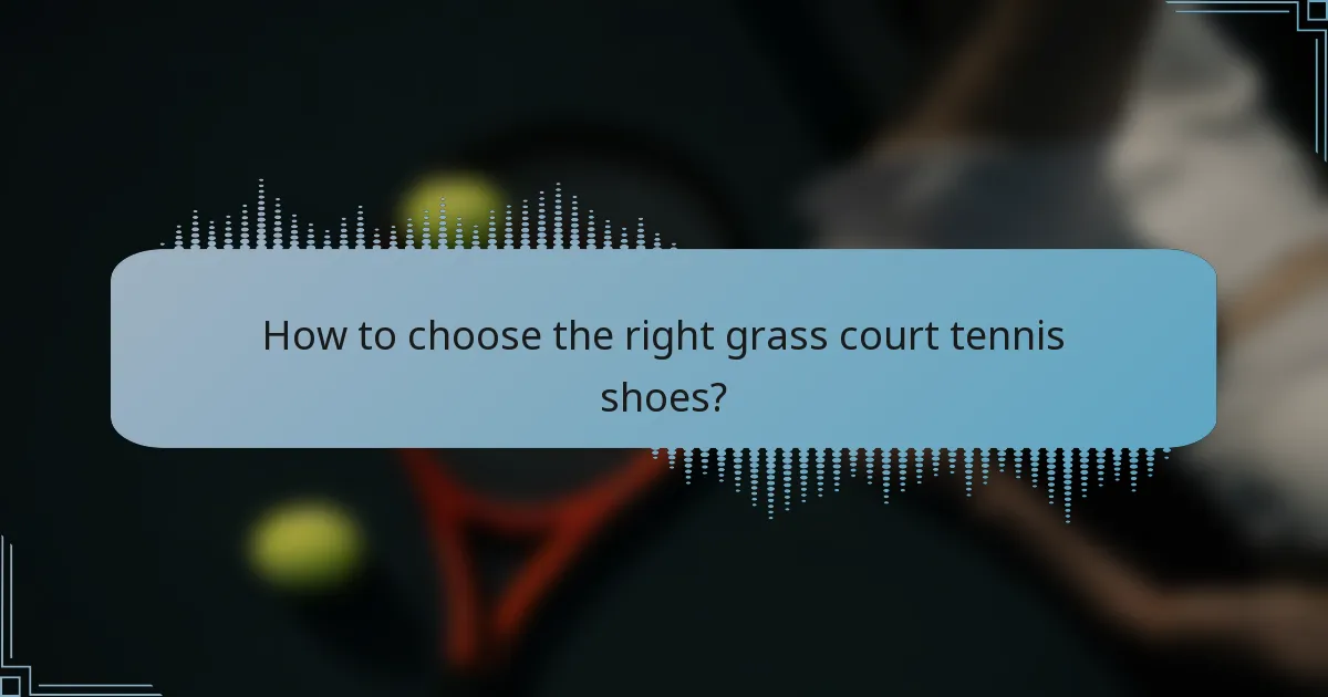 How to choose the right grass court tennis shoes?