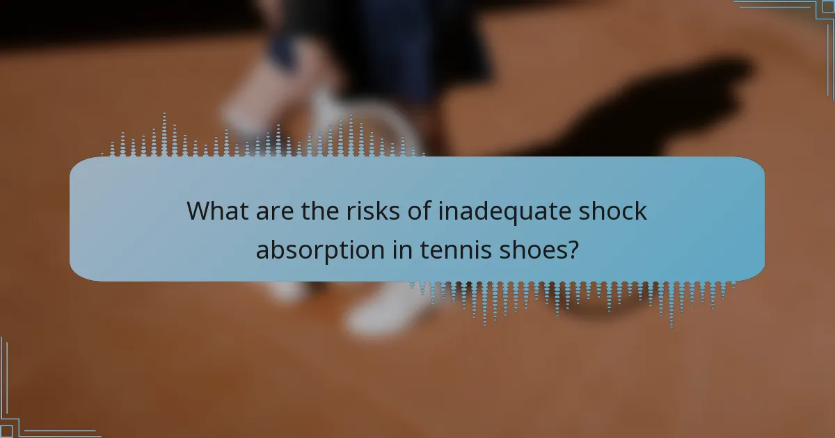 What are the risks of inadequate shock absorption in tennis shoes?
